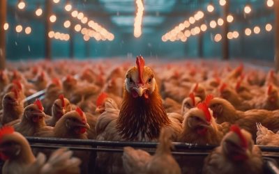 chicken farming in a closed system. production for laying hens